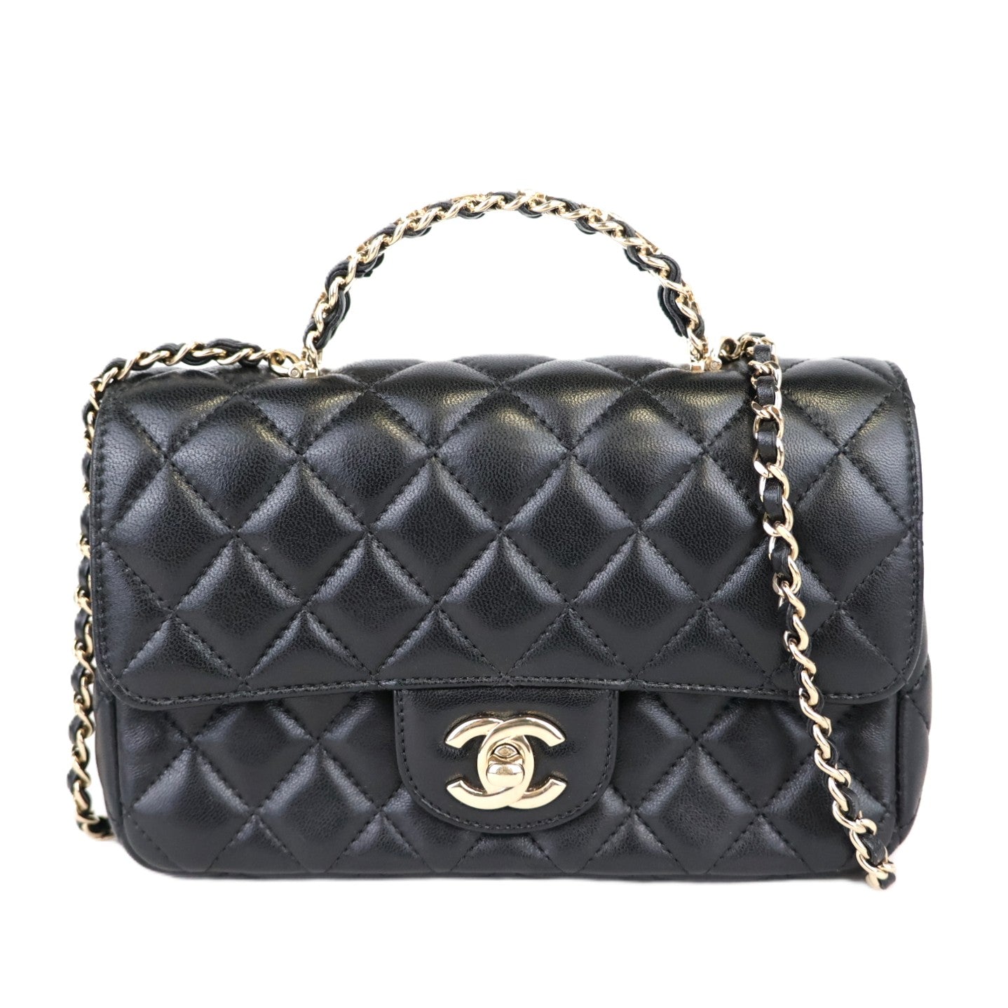 CHANEL AS4141 TOP HANDLE FLAP MINI HANDBAG