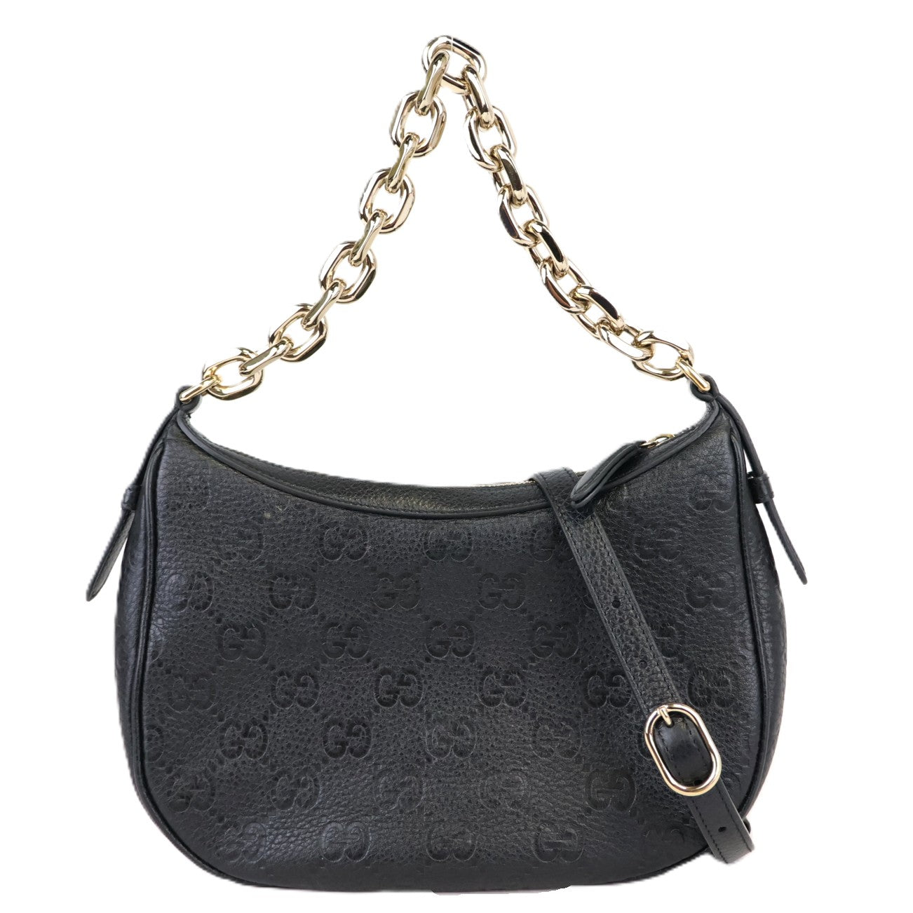 GUCCI 815409 AAFDV GG EMBLEM MEDIUM SHOULDER BAG