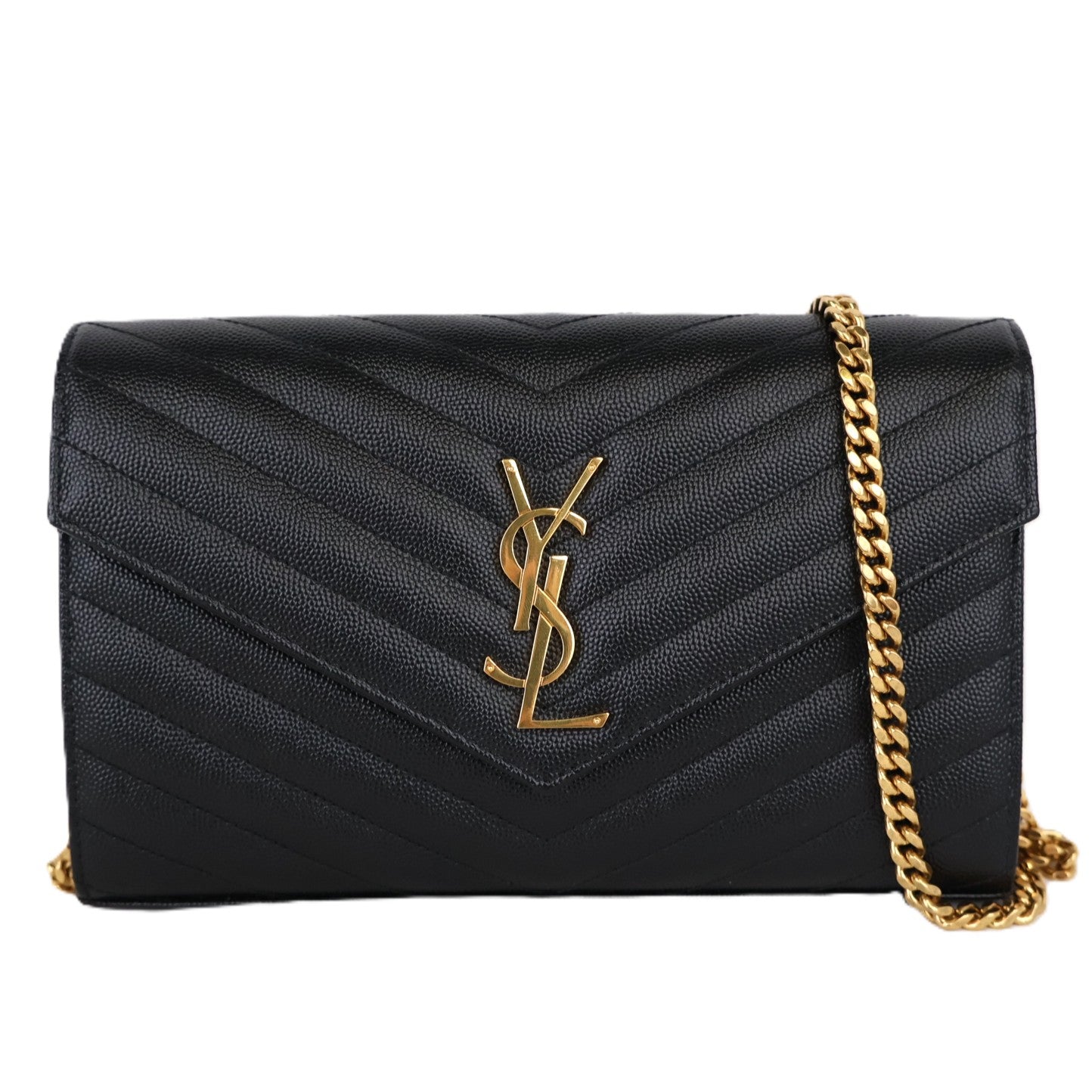 SAINT LAURENT 377828 BOW01 CASSANDRE WALLET ON CHAIN