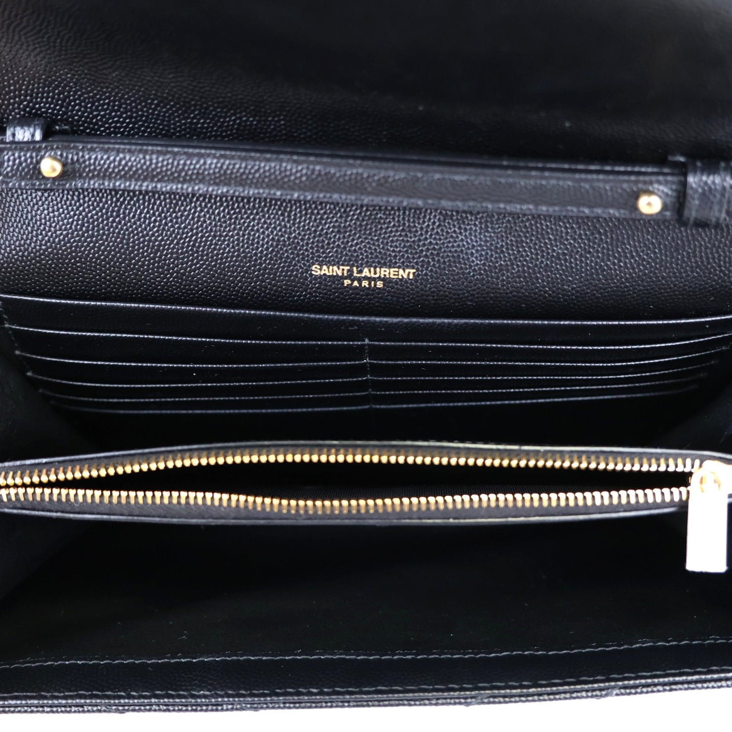 SAINT LAURENT 377828 BOW01 CASSANDRE WALLET ON CHAIN