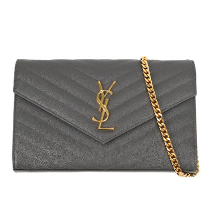 SAINT LAURENT 377828 BOW01 CASSANDRE WALLET ON CHAIN