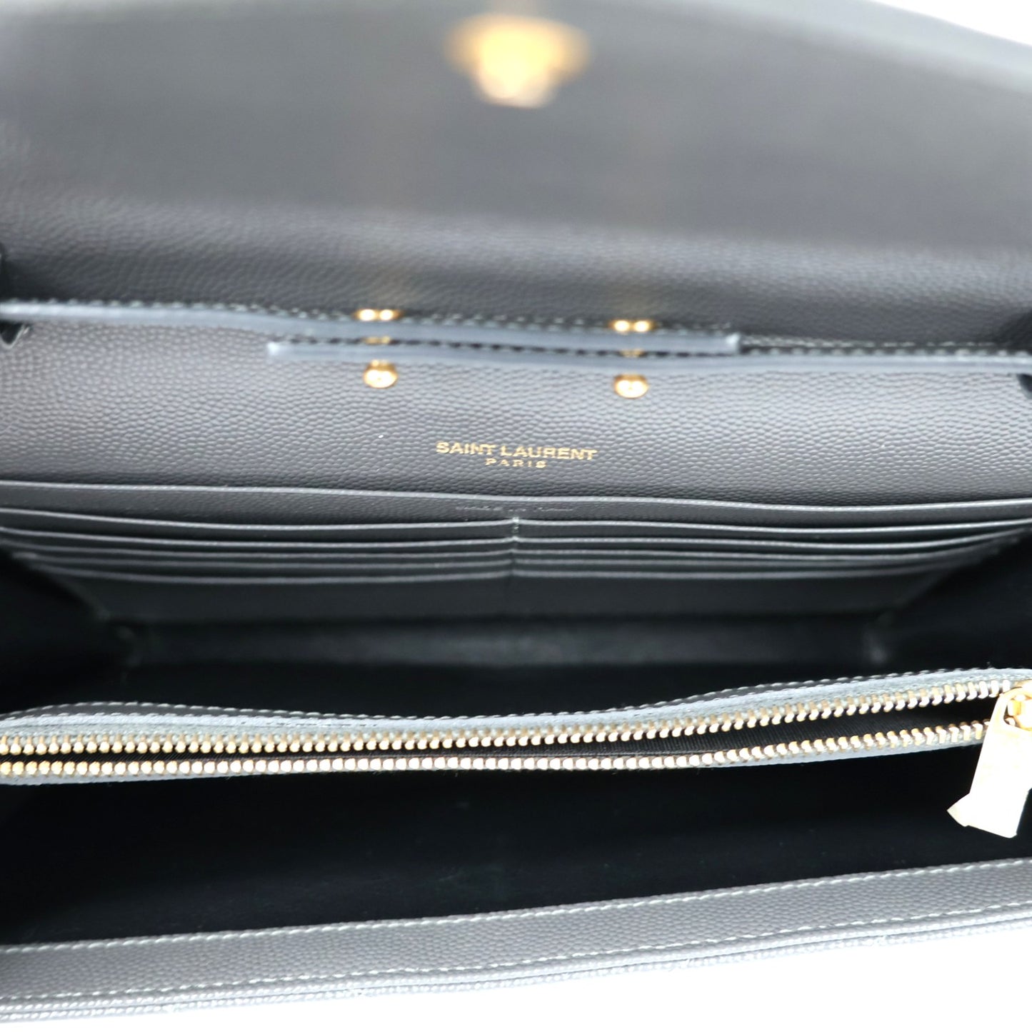 SAINT LAURENT 377828 BOW01 CASSANDRE WALLET ON CHAIN