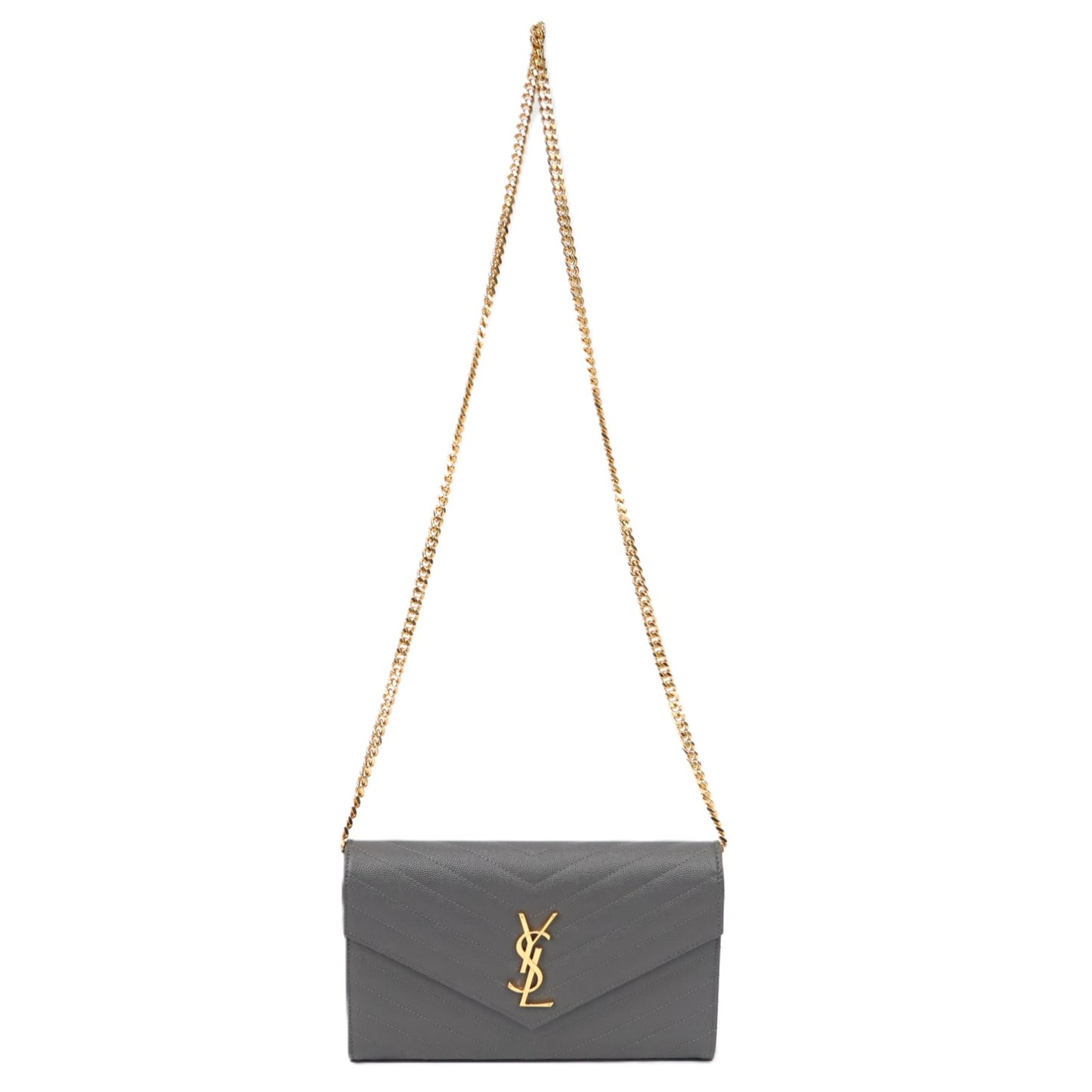 SAINT LAURENT 377828 BOW01 CASSANDRE WALLET ON CHAIN