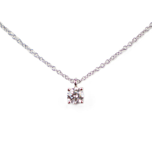 TIFFANY & Co. Solitaire 0.26ct-H-VVS1-3EX Necklace