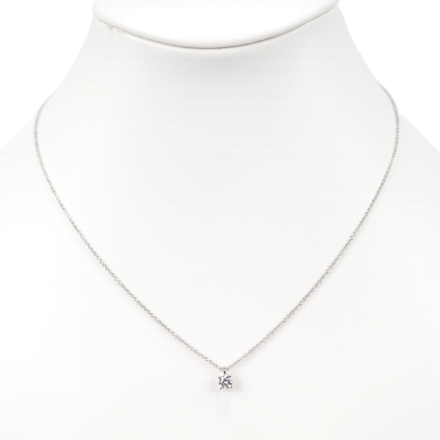 TIFFANY & Co. Solitaire 0.26ct-H-VVS1-3EX Necklace