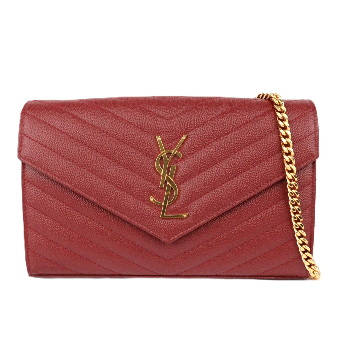 SAINT LAURENT 377828 BOW01 CASSANDRE WALLET ON CHAIN