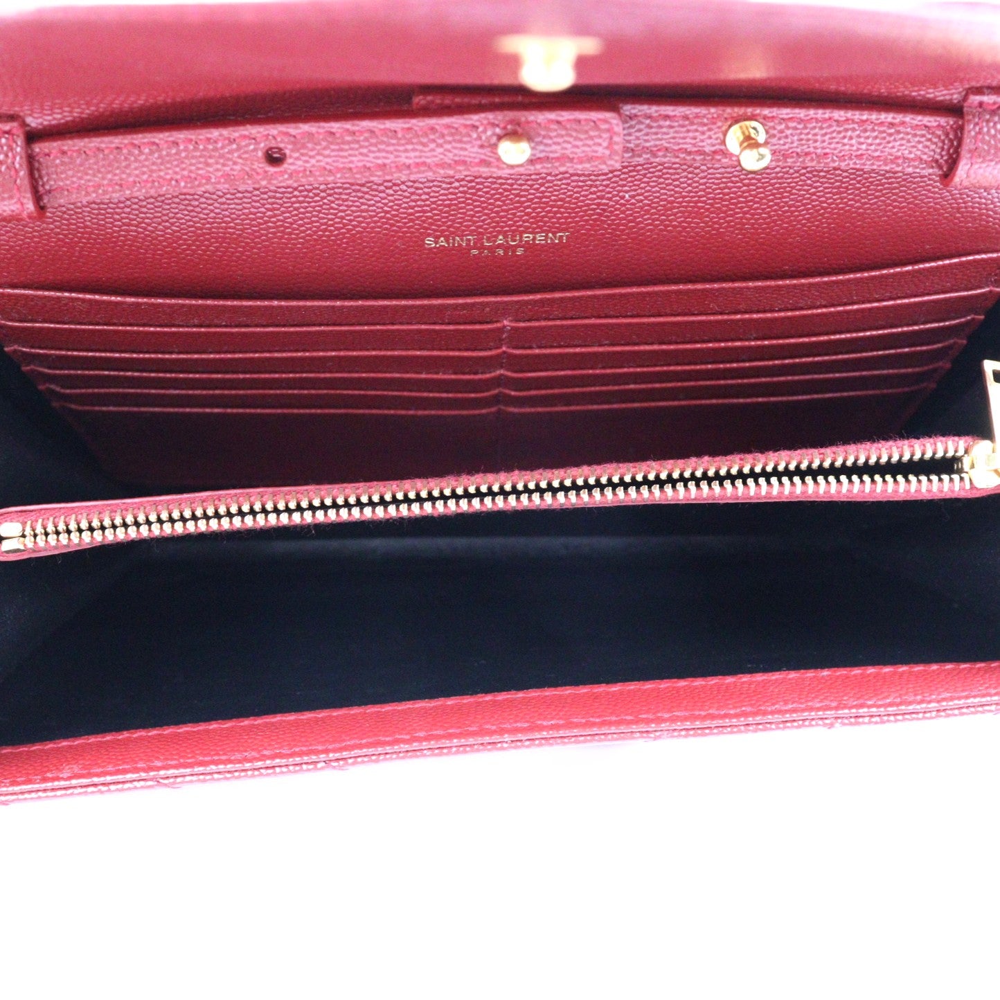 SAINT LAURENT 377828 BOW01 CASSANDRE WALLET ON CHAIN