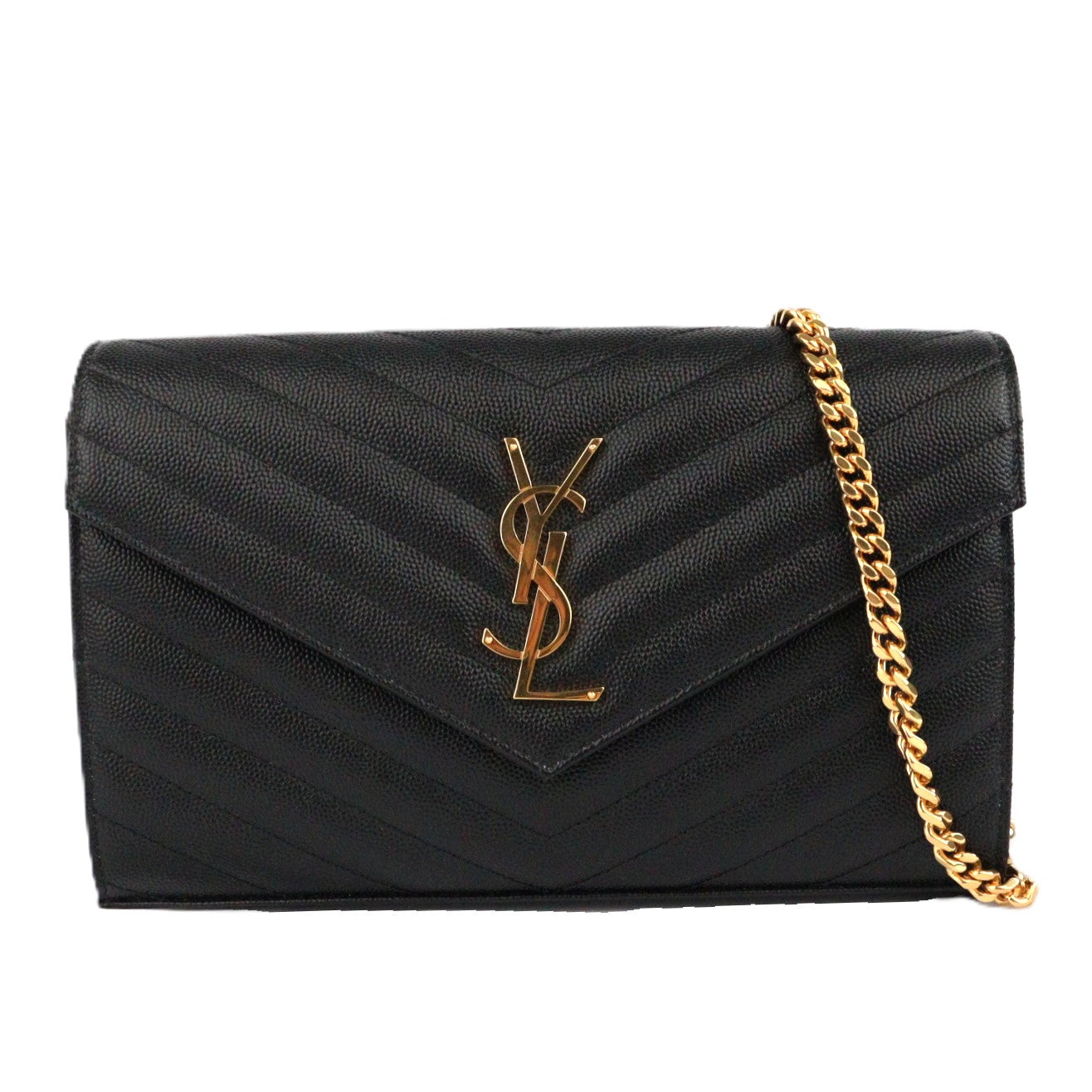 SAINT LAURENT 377828 BOW1 CASSANDRE WALLET ON CHAIN