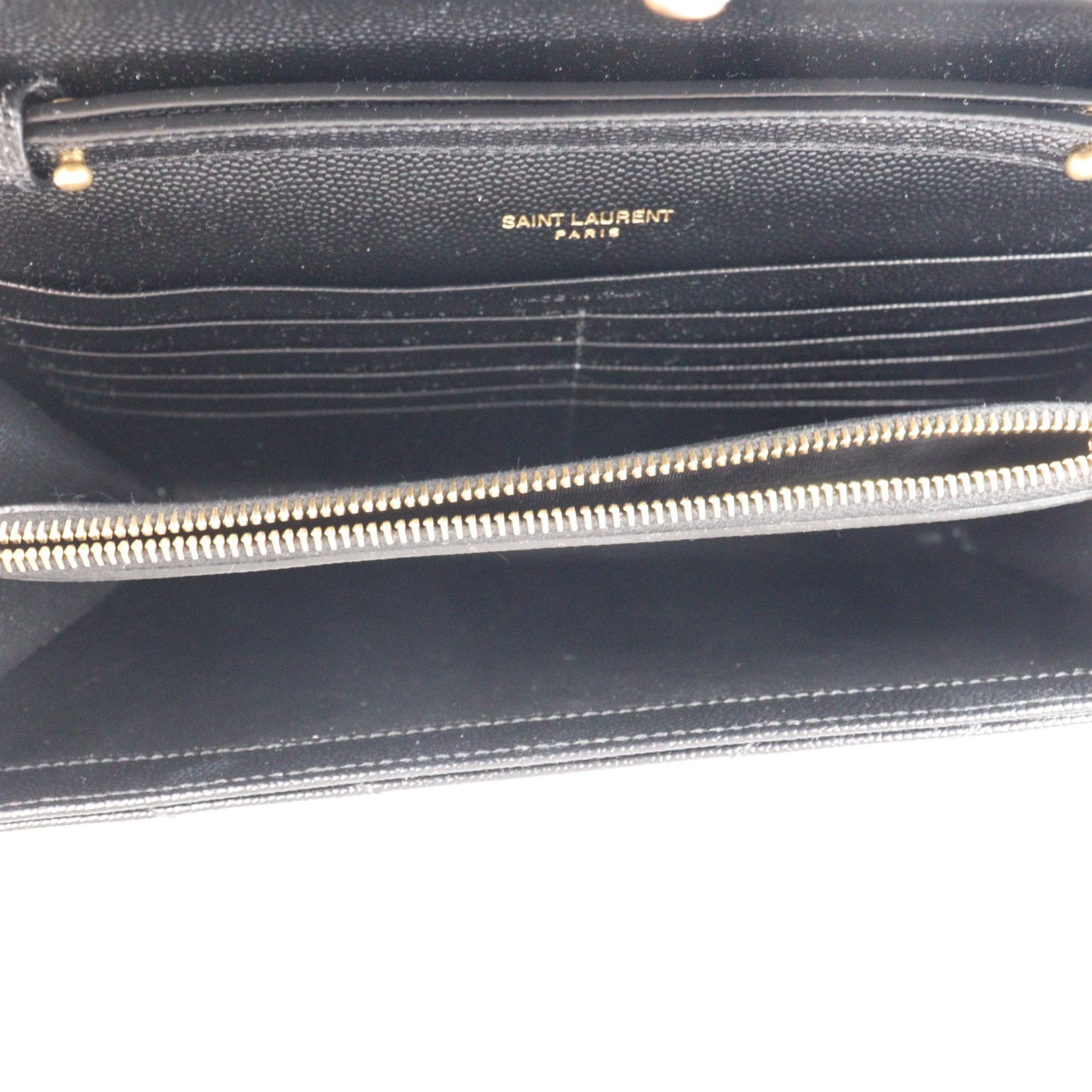 SAINT LAURENT 377828 BOW1 CASSANDRE WALLET ON CHAIN