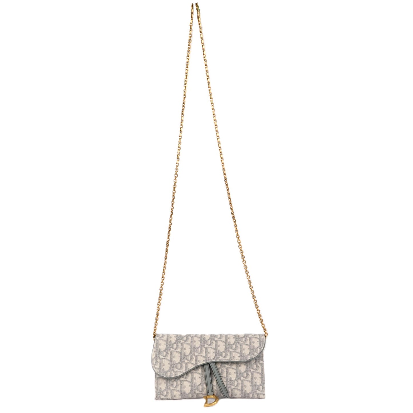 DIOR S5907CTZQ SADDLE CHAIN POUCH MEDIUM WALLET ON CHAIN