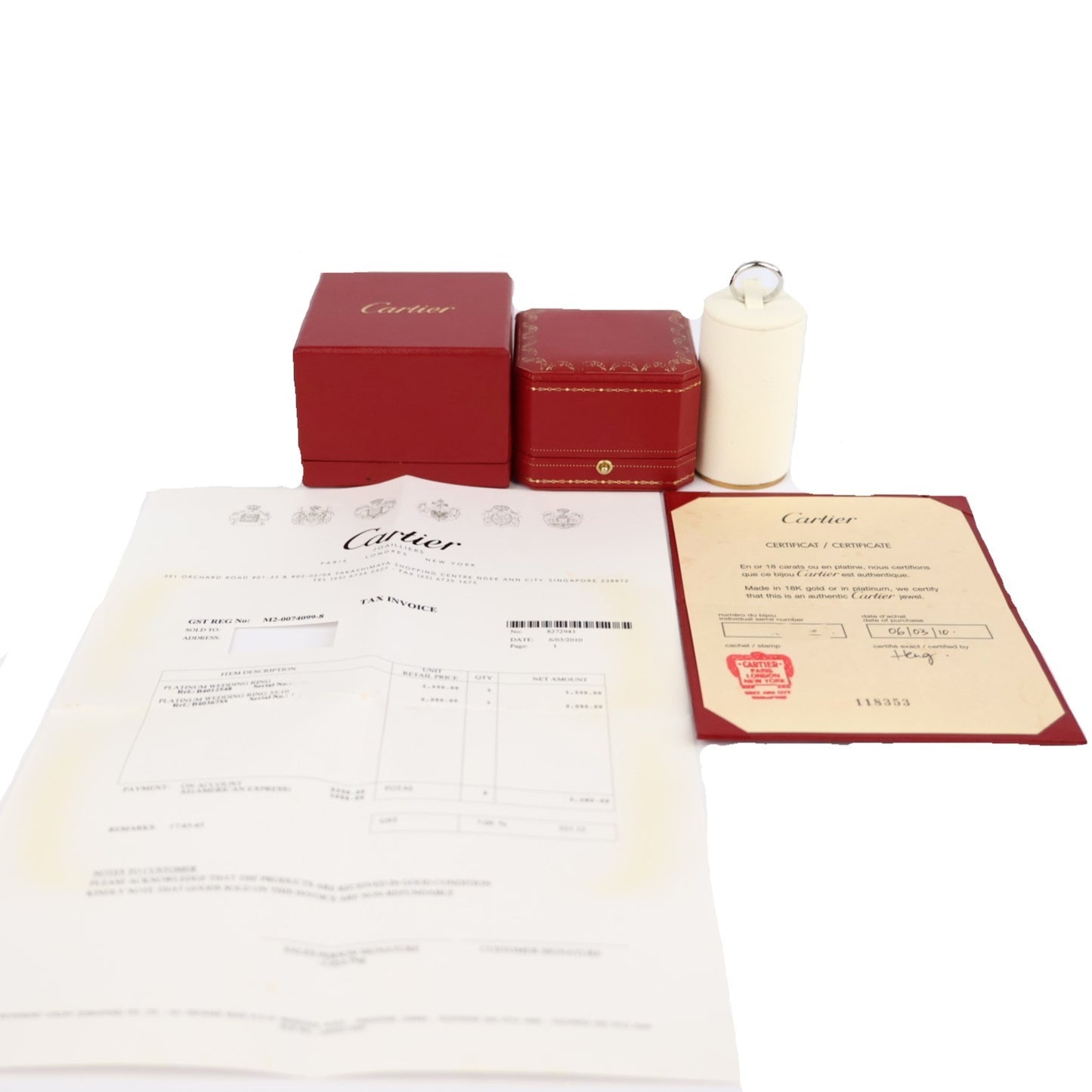 Cartier B4036755 1895 wedding band 3.5mm Width Ring #55