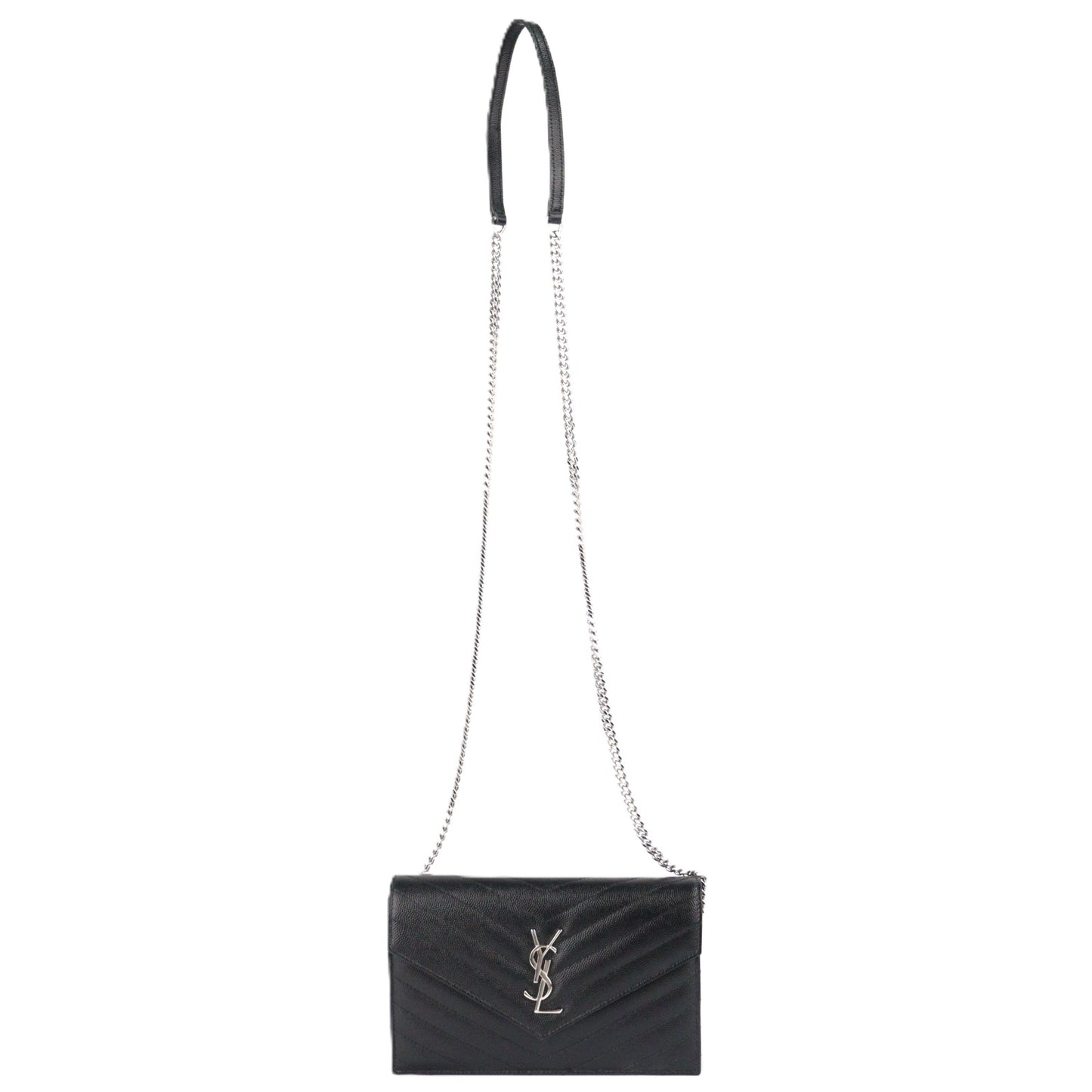 SAINT LAURENT 393953 BOW02 CASSANDRE WALLET ON CHAIN