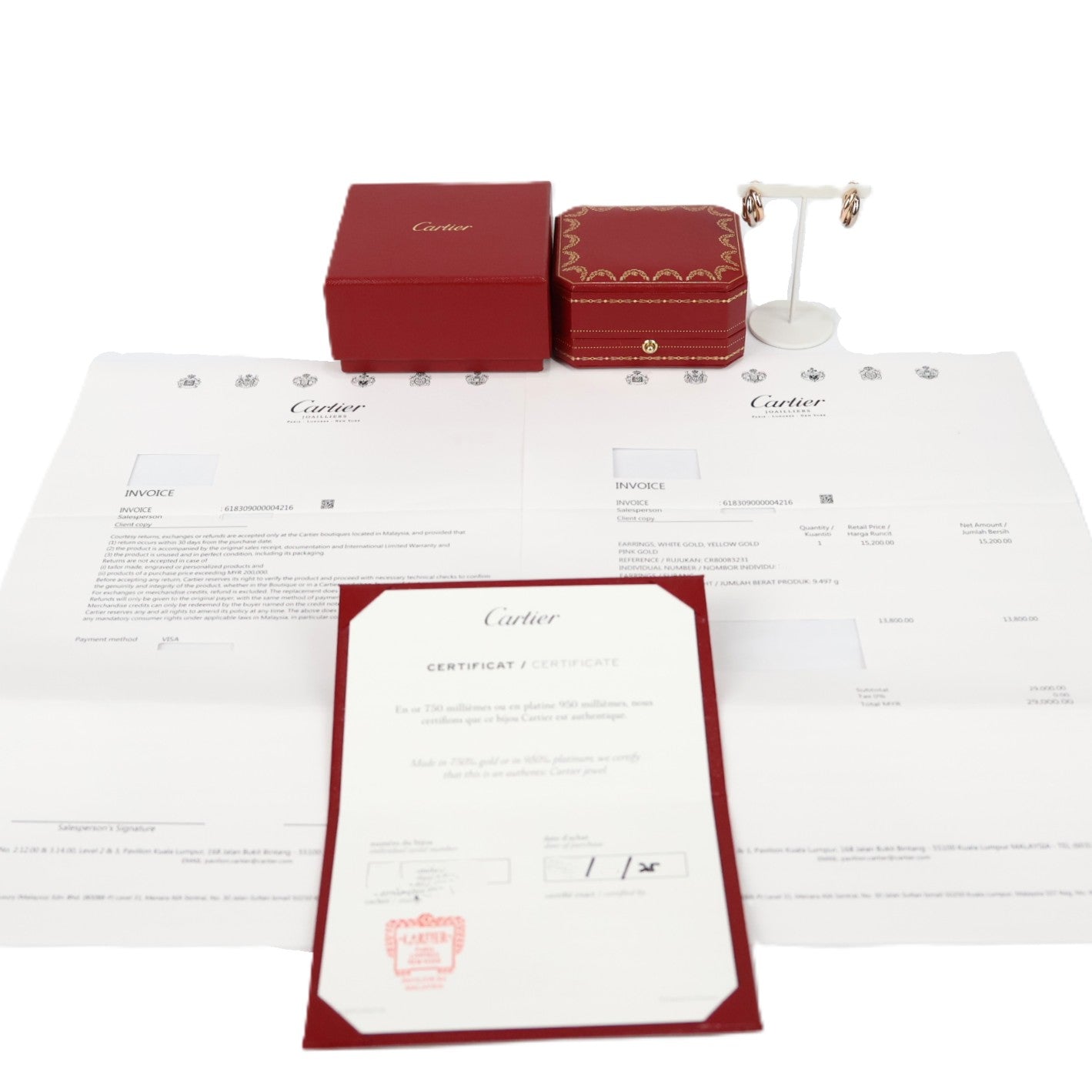 Cartier 80083231 Trinity Classic Model Earrings