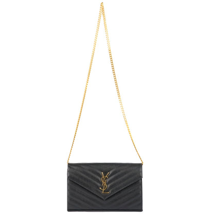 SAINT LAURENT 377828 BOW01 CASSANDRA WALLET ON CHAIN