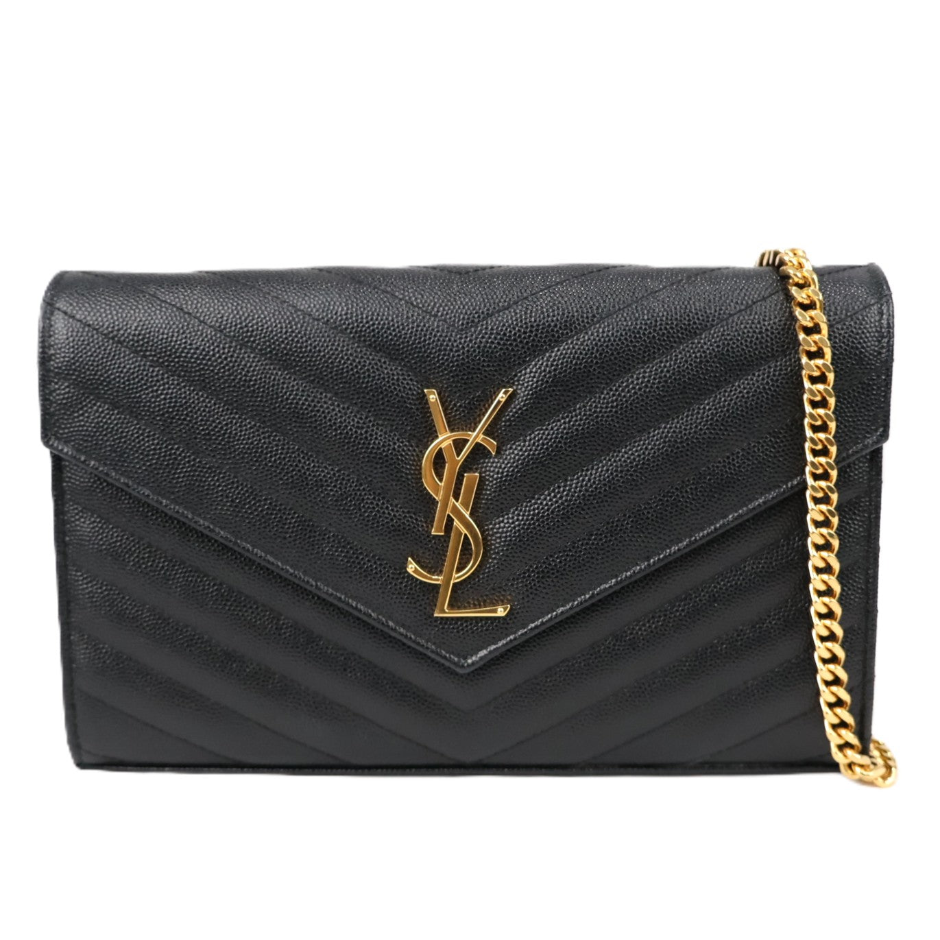 SAINT LAURENT 377828 BOW01 CASSANDRE WALLET ON CHAIN