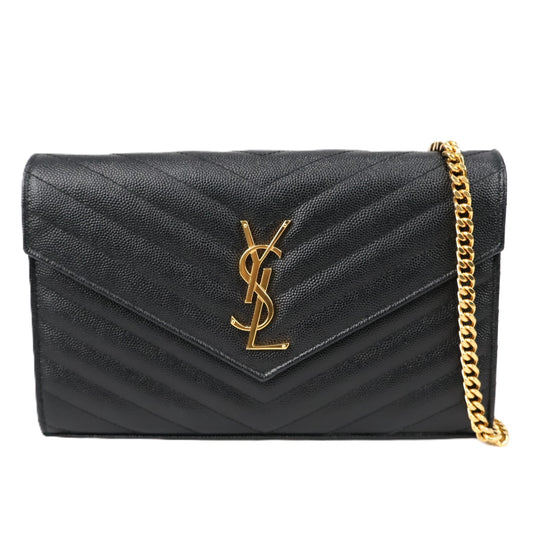 SAINT LAURENT 377828 BOW01 CASSANDRE WALLET ON CHAIN
