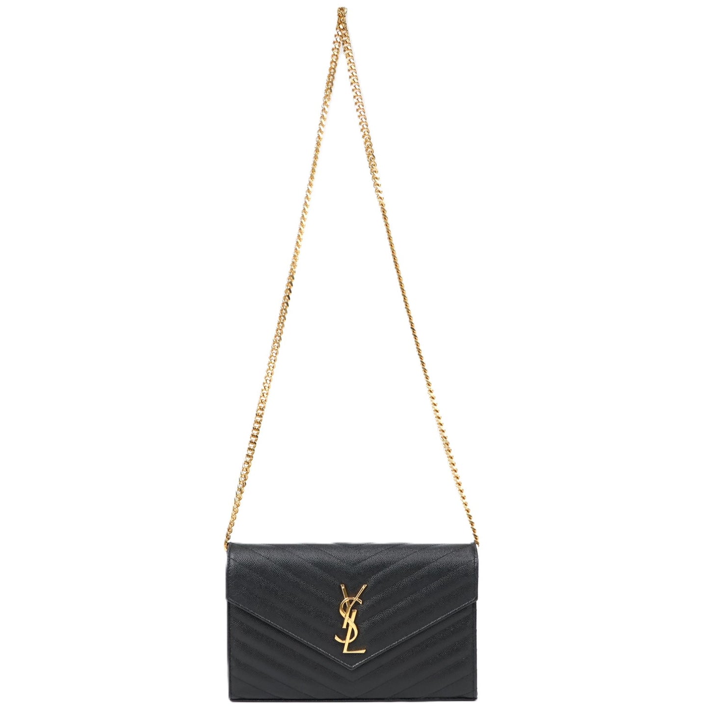 SAINT LAURENT 377828 BOW01 CASSANDRE WALLET ON CHAIN