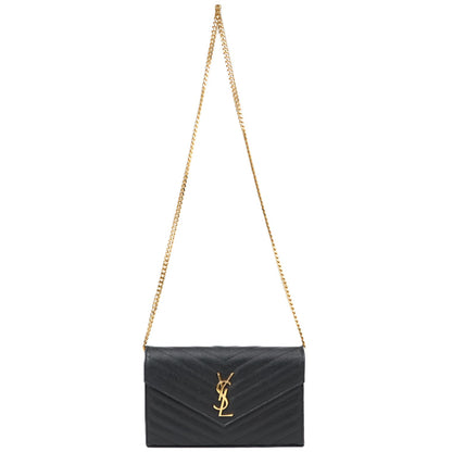 SAINT LAURENT 377828 BOW01 CASSANDRE WALLET ON CHAIN