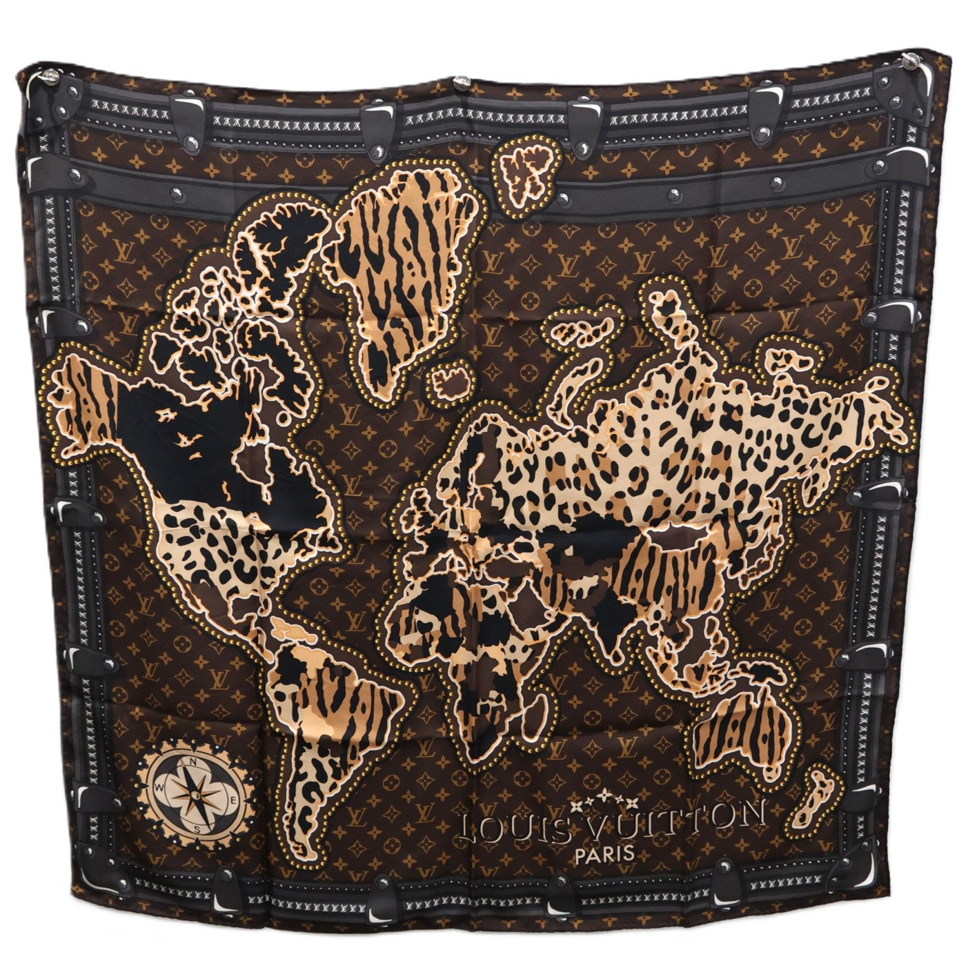 LOUIS VUITTON M70775 CARRE LV WORLD SQUARE 90 SCARF