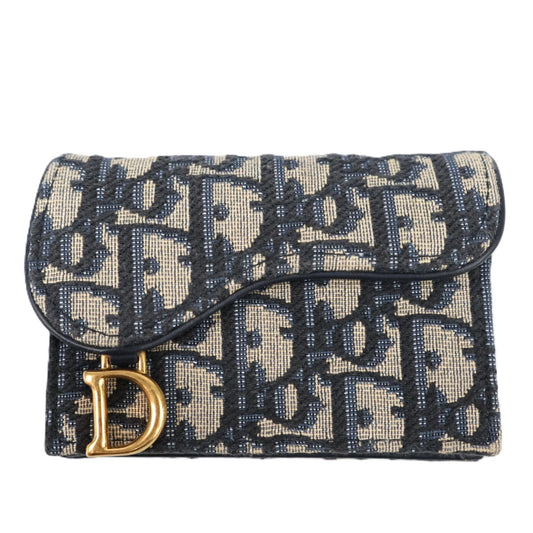 DIOR S5611CTZQ SADDLE BLOOM CARD HOLDER