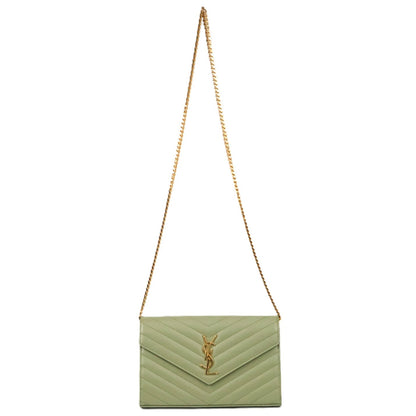 SAINT LAURENT 377828 BOW01 CASSANDRE WALLET ON CHAIN