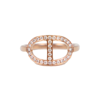 HERMES H122605B Chaine d'Ancre Contour Medium Model #52 Ring
