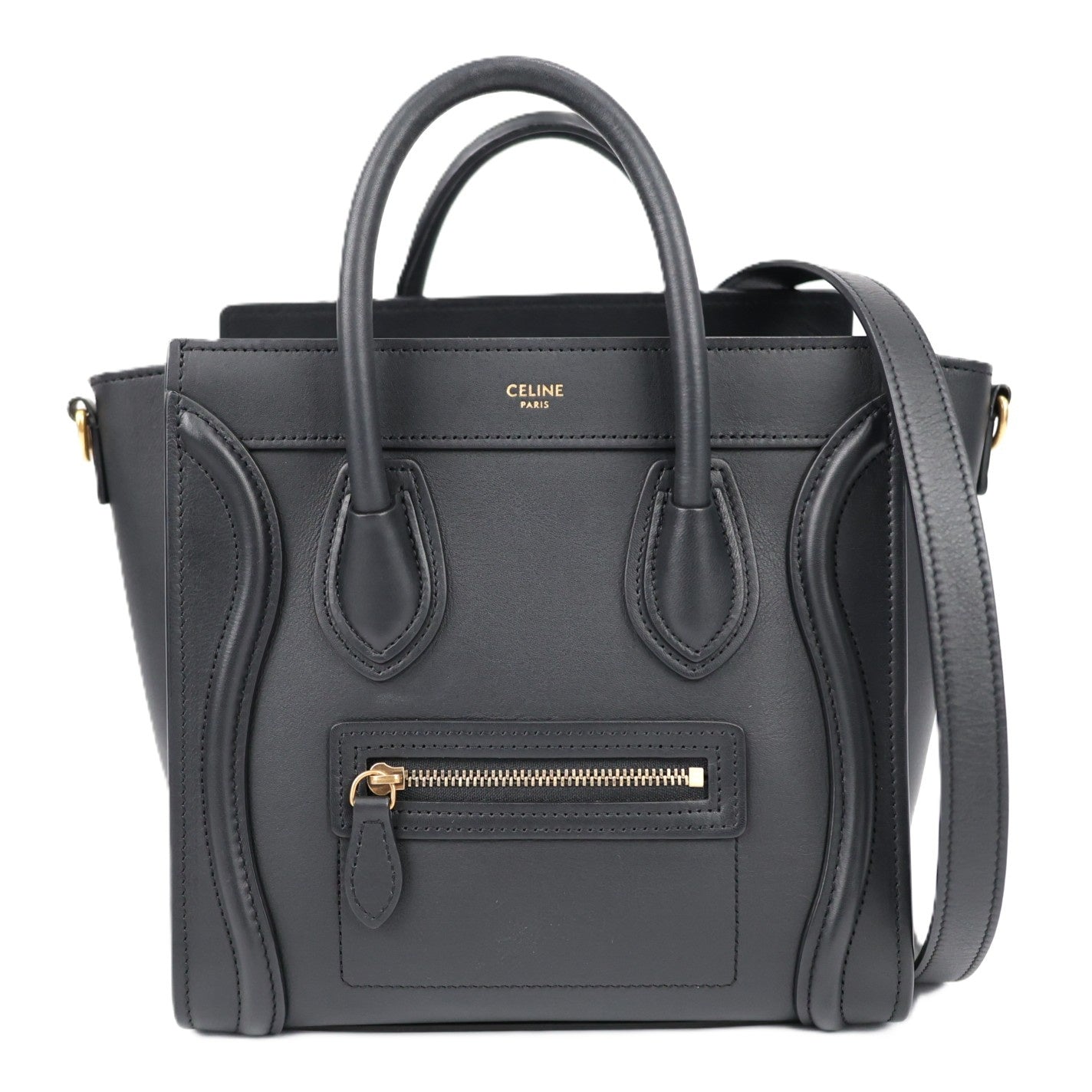 CELINE 189243HSC LUGGAGE SHOPPER NANO HANDBAG