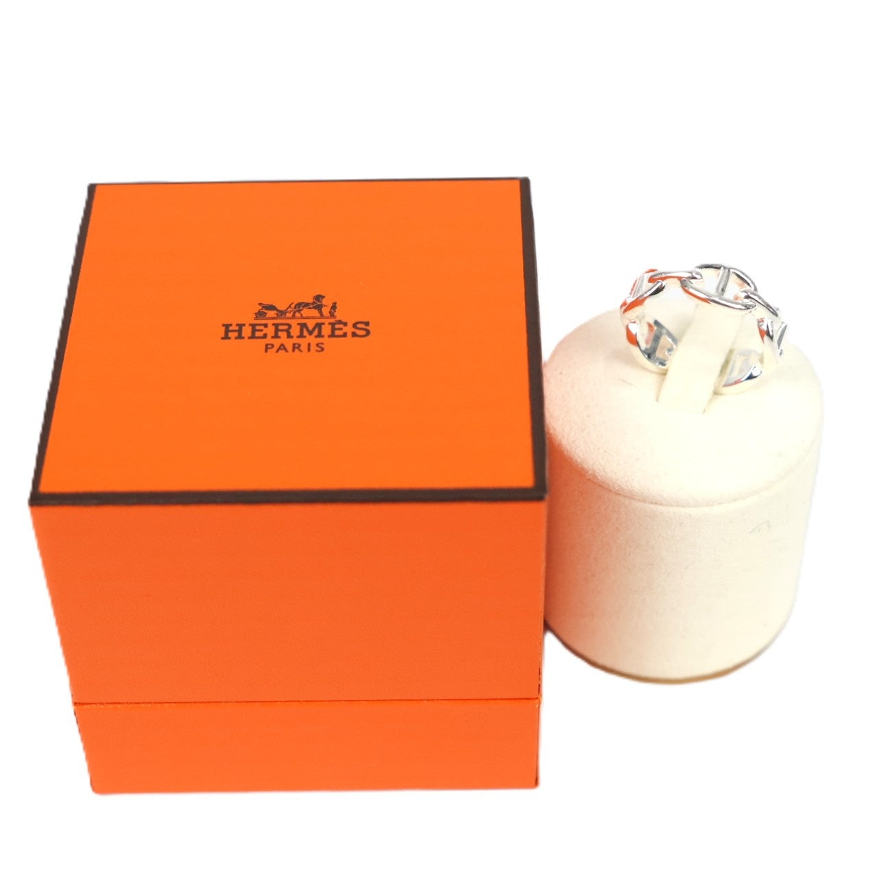 HERMES H109507B Chaine d'Ancre Enchainee Small Model #58 Ring
