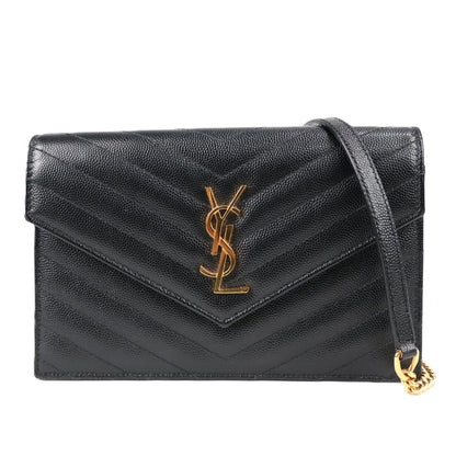 SAINT LAURENT 742920 BOW01 ENVELOPE WALLET ON CHAIN