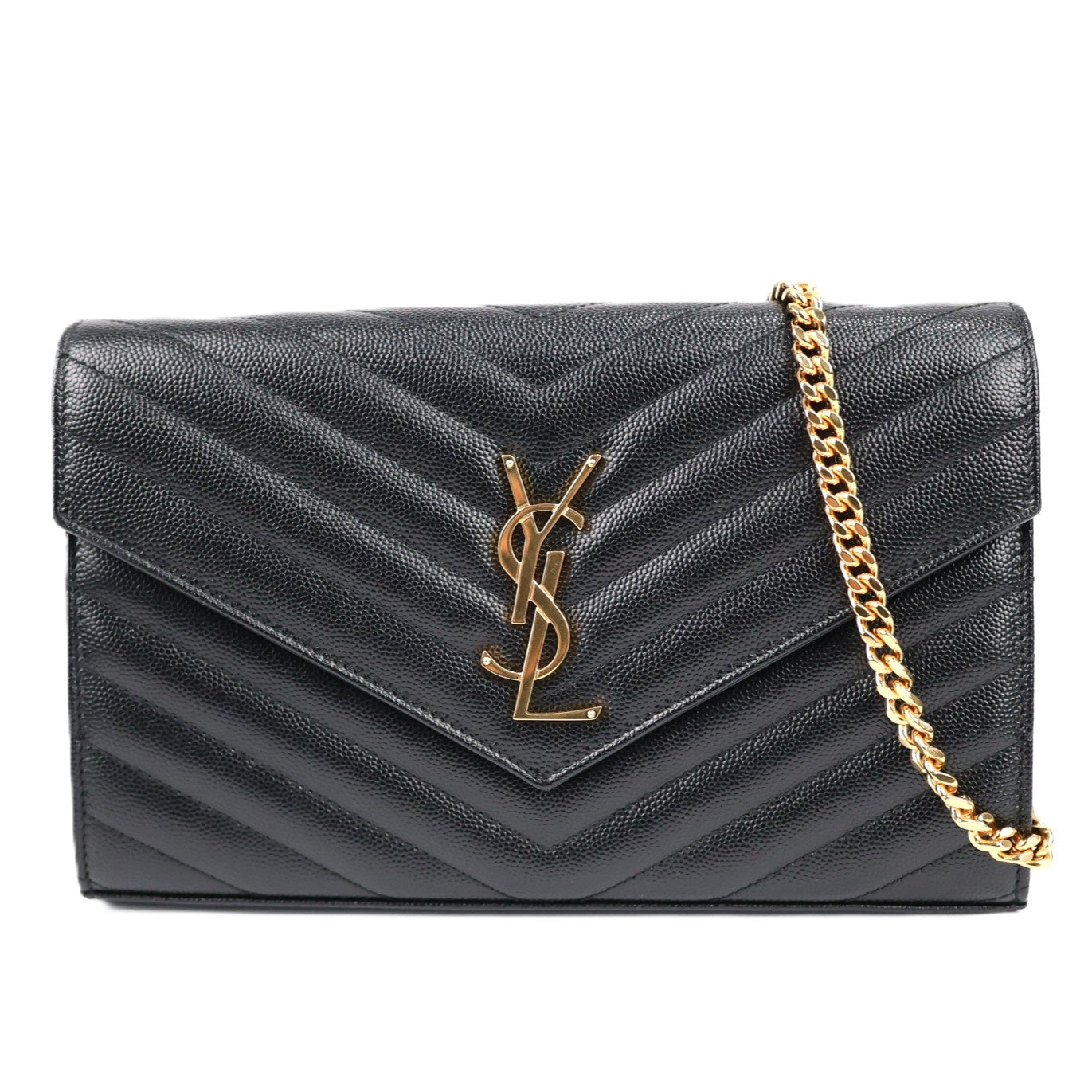 SAINT LAURENT 377828 BOW01 CASSANDRE WALLET ON CHAIN