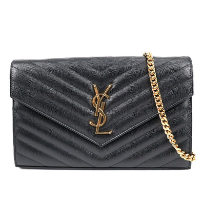 SAINT LAURENT 377828 BOW01 CASSANDRE WALLET ON CHAIN