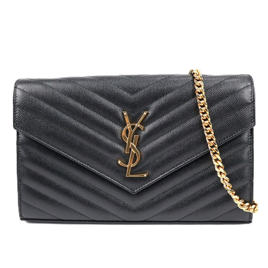 SAINT LAURENT 377828 BOW01 CASSANDRE WALLET ON CHAIN