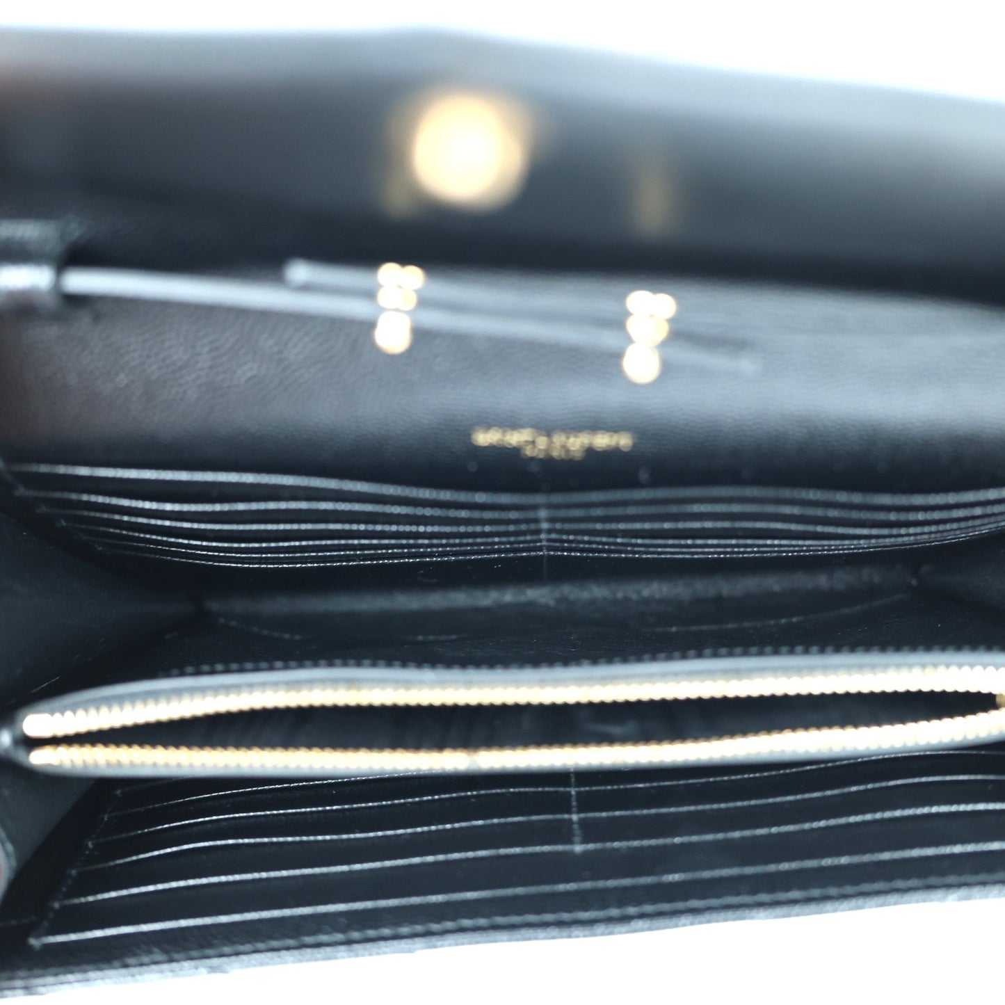 SAINT LAURENT 377828 BOW01 CASSANDRE WALLET ON CHAIN