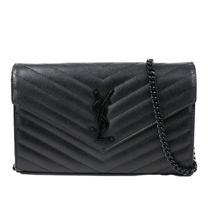 SAINT LAURENT 377828 BOW08 CASSANDRE WALLET ON CHAIN