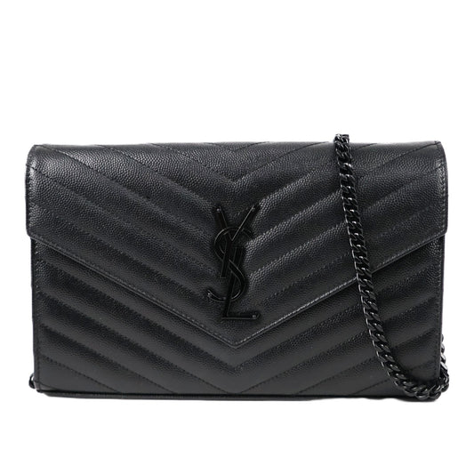 SAINT LAURENT 377828 BOW08 CASSANDRE WALLET ON CHAIN