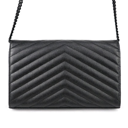 SAINT LAURENT 377828 BOW08 CASSANDRE WALLET ON CHAIN