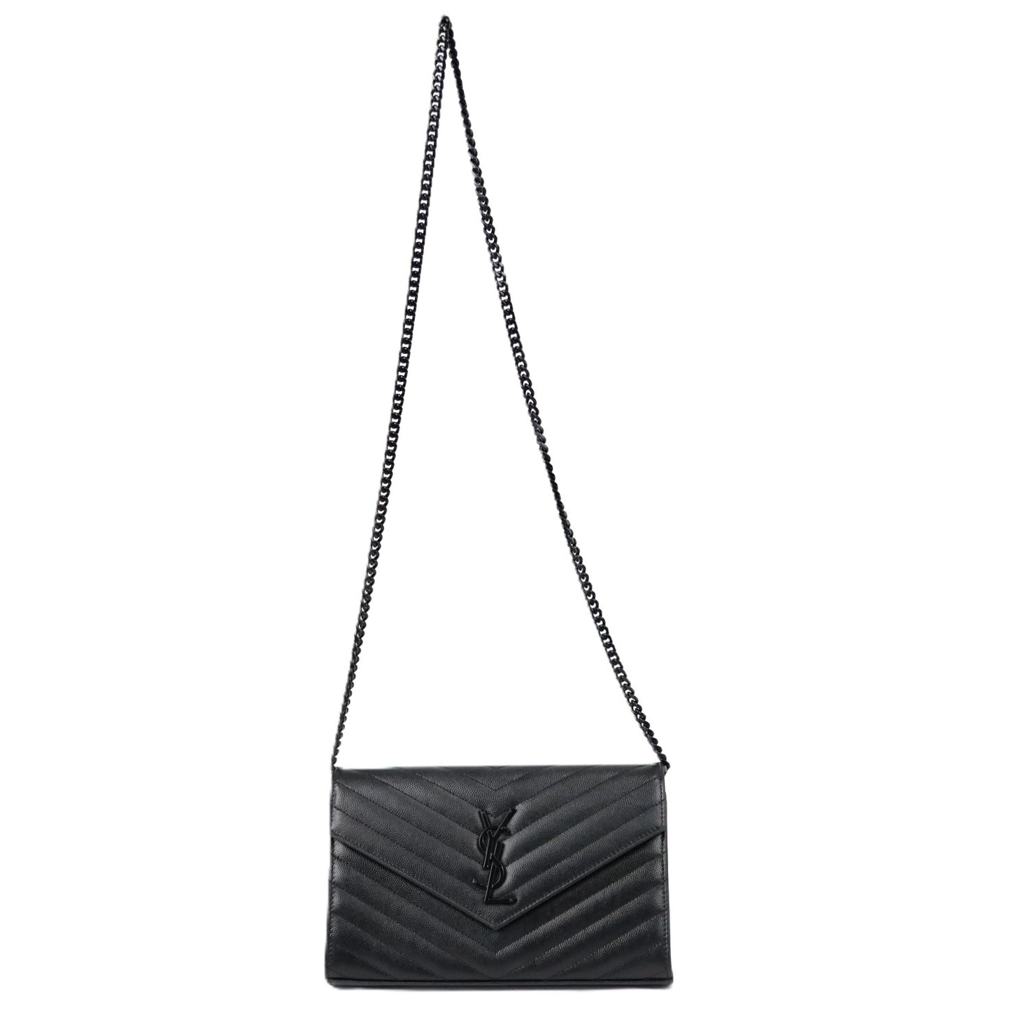 SAINT LAURENT 377828 BOW08 CASSANDRE WALLET ON CHAIN