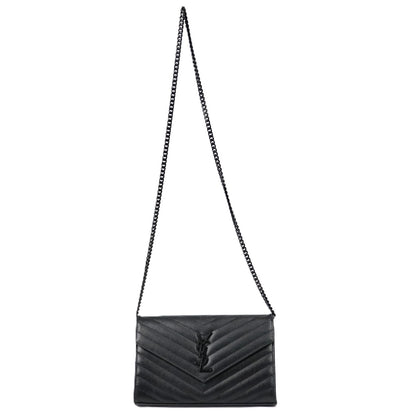 SAINT LAURENT 377828 BOW08 CASSANDRE WALLET ON CHAIN