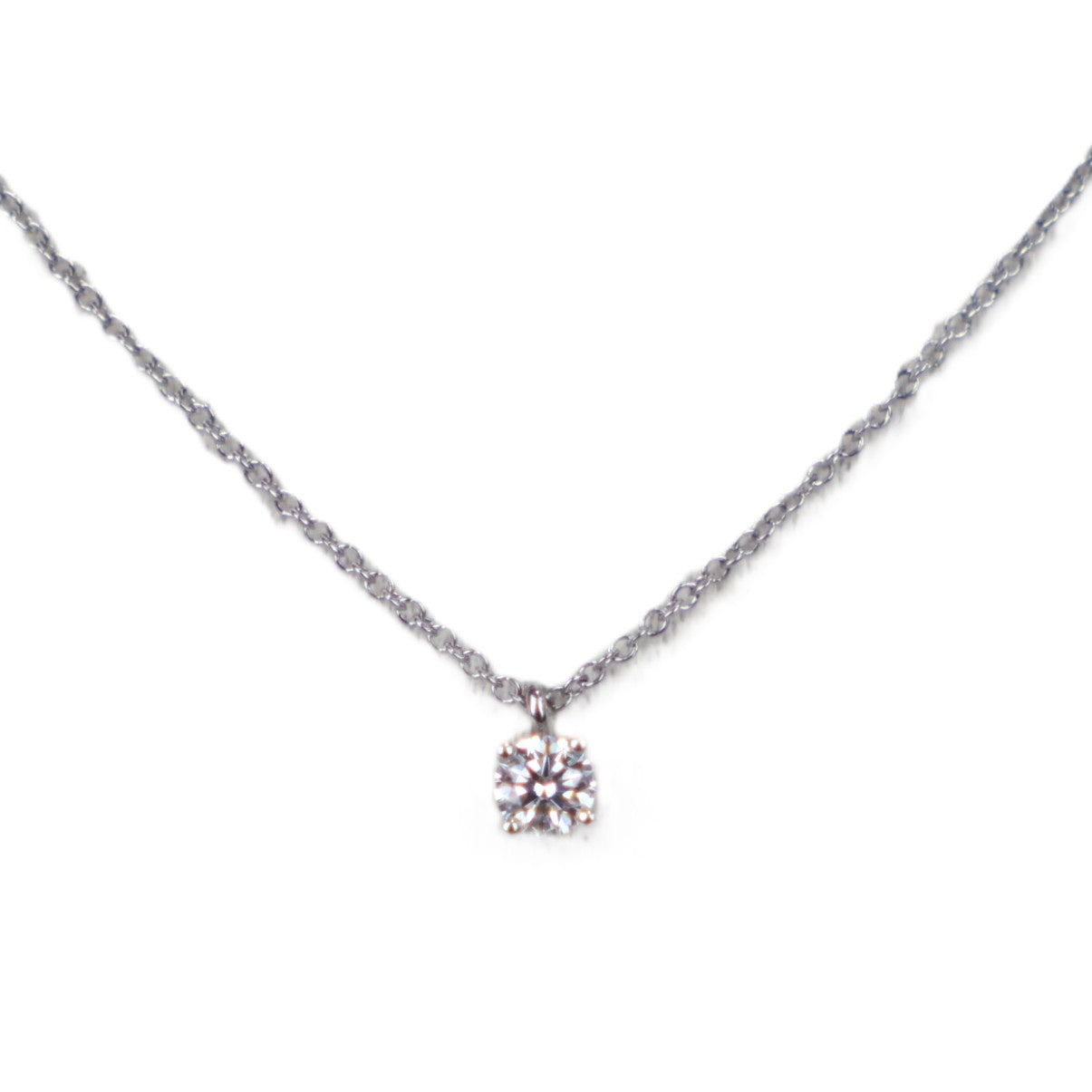 TIFFANY & Co. Solitaire 0.21ct-F-VVS2-3EX Necklace