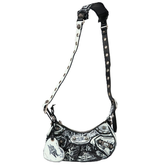 BELENCIAGA 671309 210G6 LE CAGOLE GRAFFITI SHOULDER BAG