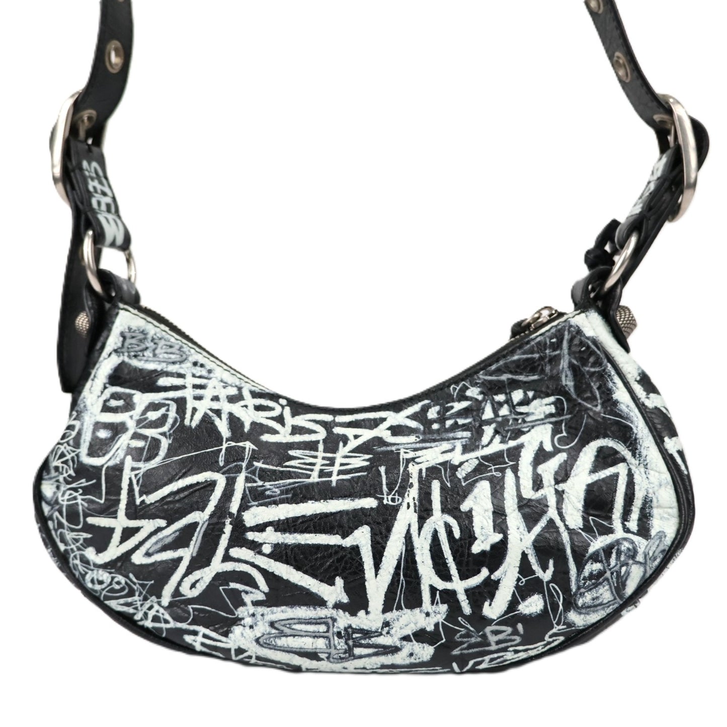 BELENCIAGA 671309 210G6 LE CAGOLE GRAFFITI SHOULDER BAG