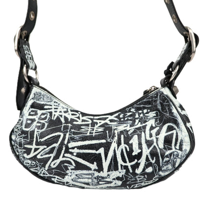 BELENCIAGA 671309 210G6 LE CAGOLE GRAFFITI SHOULDER BAG