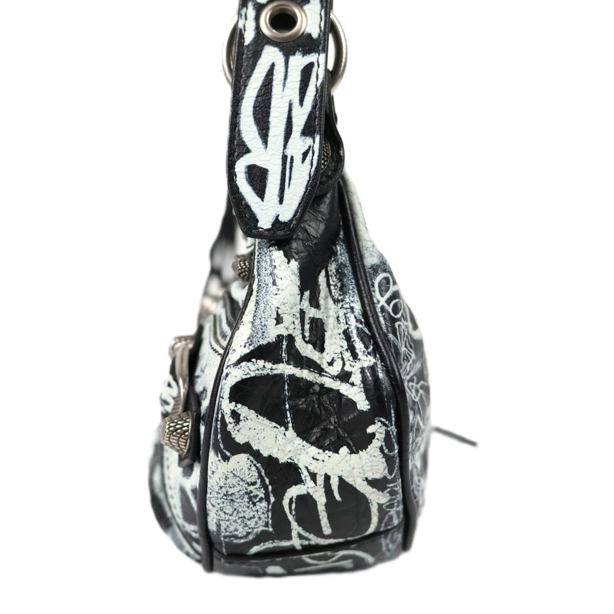 BELENCIAGA 671309 210G6 LE CAGOLE GRAFFITI SHOULDER BAG