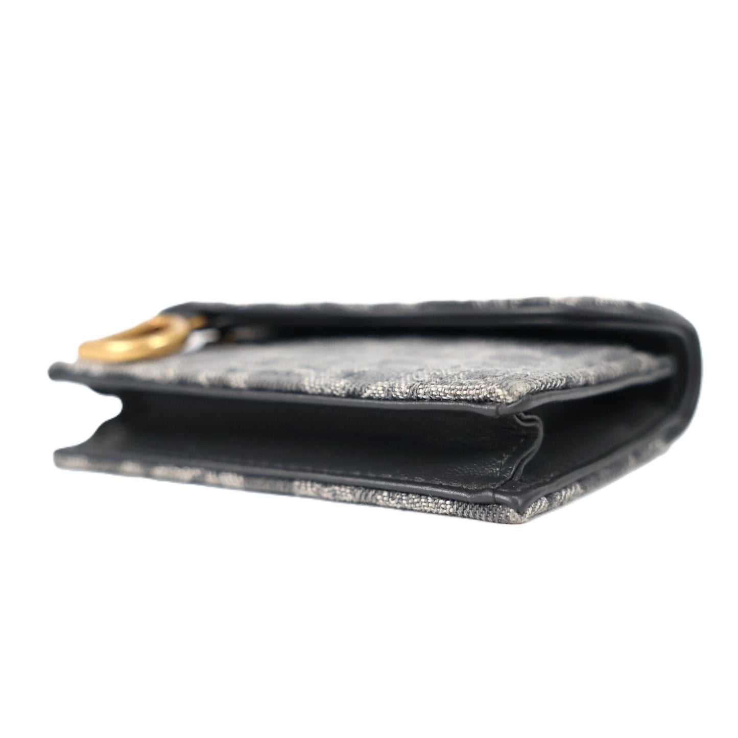 DIOR S5611CDDK SADDLE BLOOM CARD HOLDER