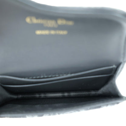 DIOR S5611CDDK SADDLE BLOOM CARD HOLDER