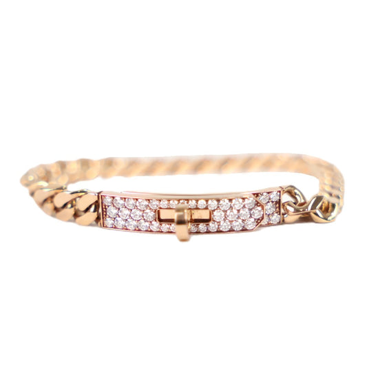 HERMES H120434B Kelly Gourmette Very Small Model #SH Bracelet