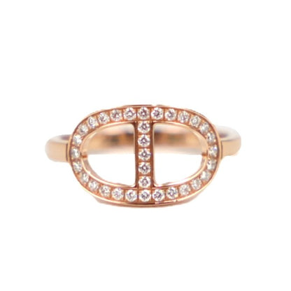 HERMES H122605B Chaine d'Ancre Contour Medium Model #53 Ring