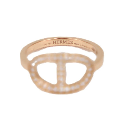 HERMES H122605B Chaine d'Ancre Contour Medium Model #53 Ring
