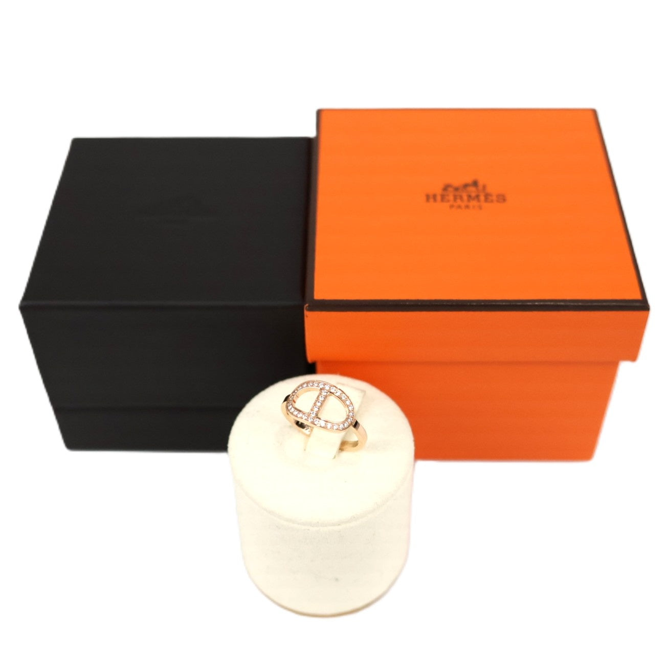HERMES H122605B Chaine d'Ancre Contour Medium Model #53 Ring