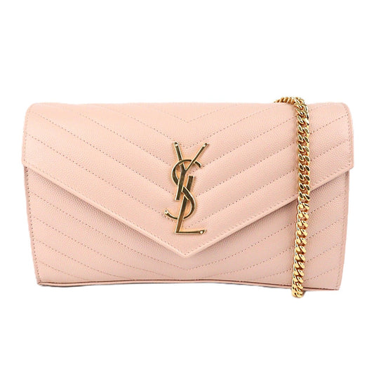 SAINT LAURENT 377828 BOW01 CASSANDRE WALLET ON CHAIN